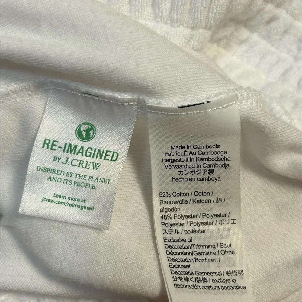 J Crew Smocked Towel Terry Tank Top White‎